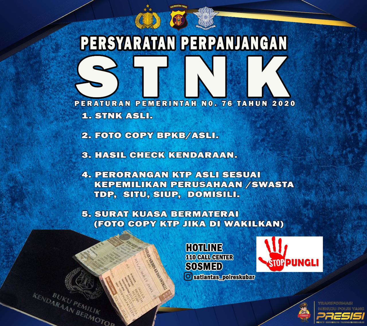 PERSYARATAN PERPANJANG STNK – Polreskutaibaratnews.com